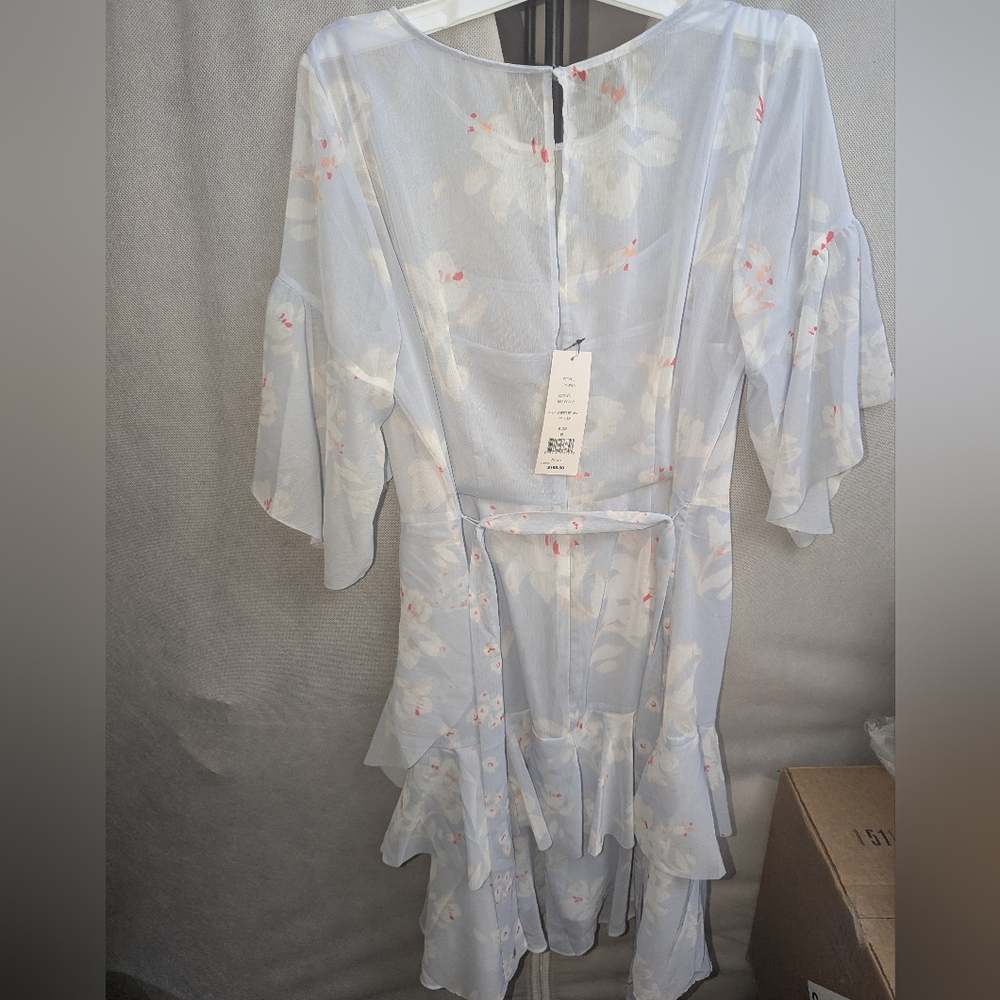 NWT French Connection Alba tie waist dress in sea breeze - Picture 4 of 4